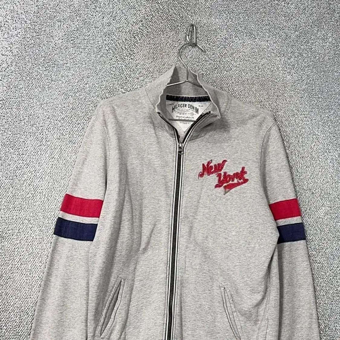 타미힐피거 빈티지 자수 그레이 코튼 집업 M 상품이미지3