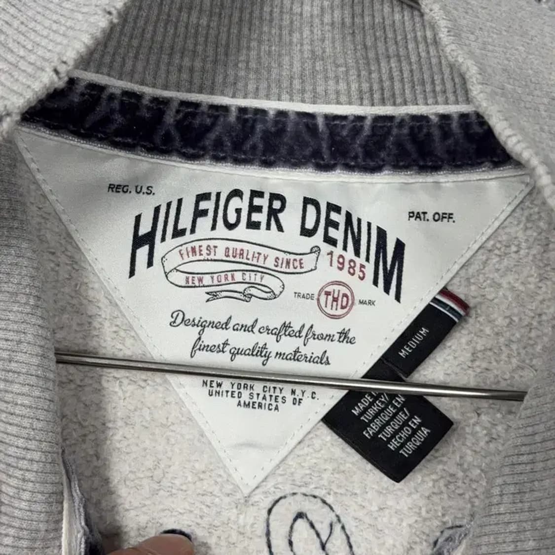 타미힐피거 빈티지 자수 그레이 코튼 집업 M 상품이미지6