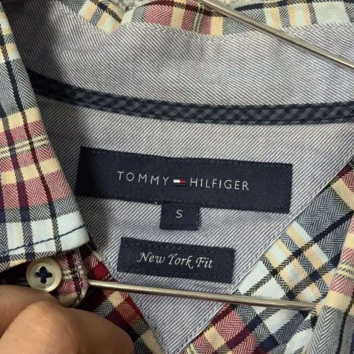 타미힐피거 체크 레드 셔츠 S 상품이미지3
