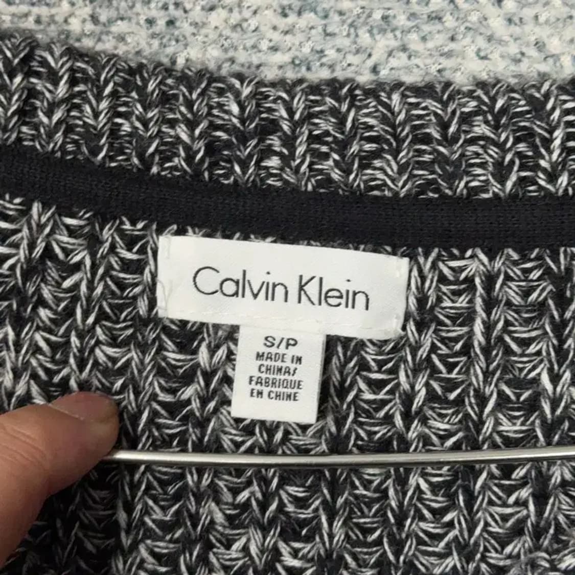 캘빈클라인 그레이 배색 코튼 니트 집업 S 상품이미지5