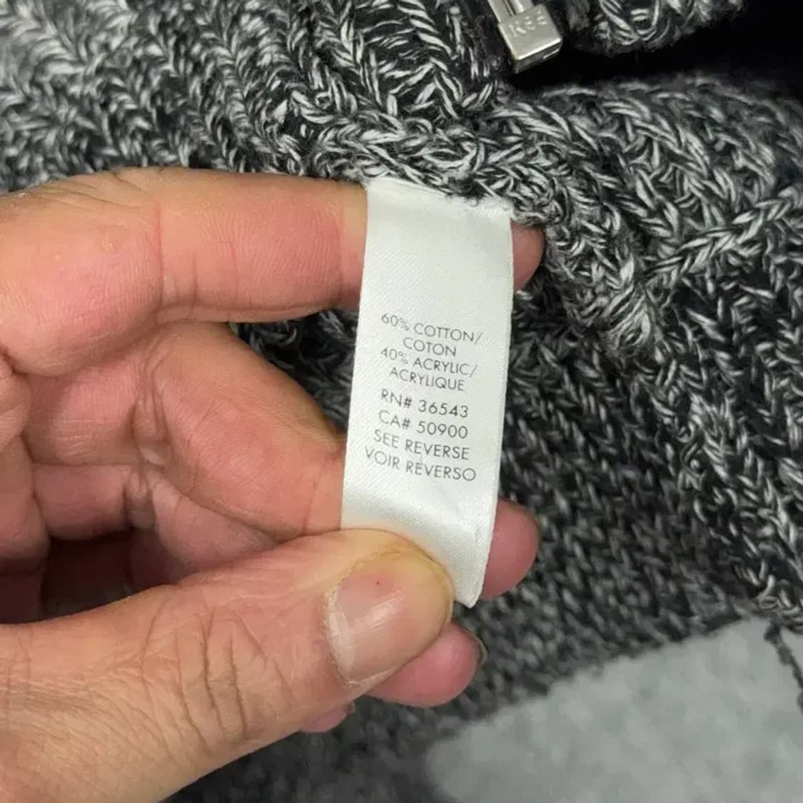 캘빈클라인 그레이 배색 코튼 니트 집업 S 상품이미지6