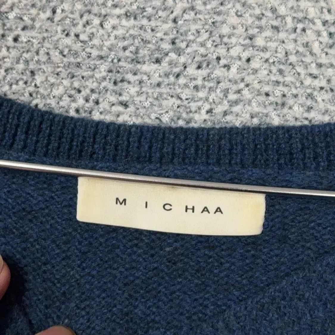 미샤 네이비 울 롱 니트 85 상품이미지5