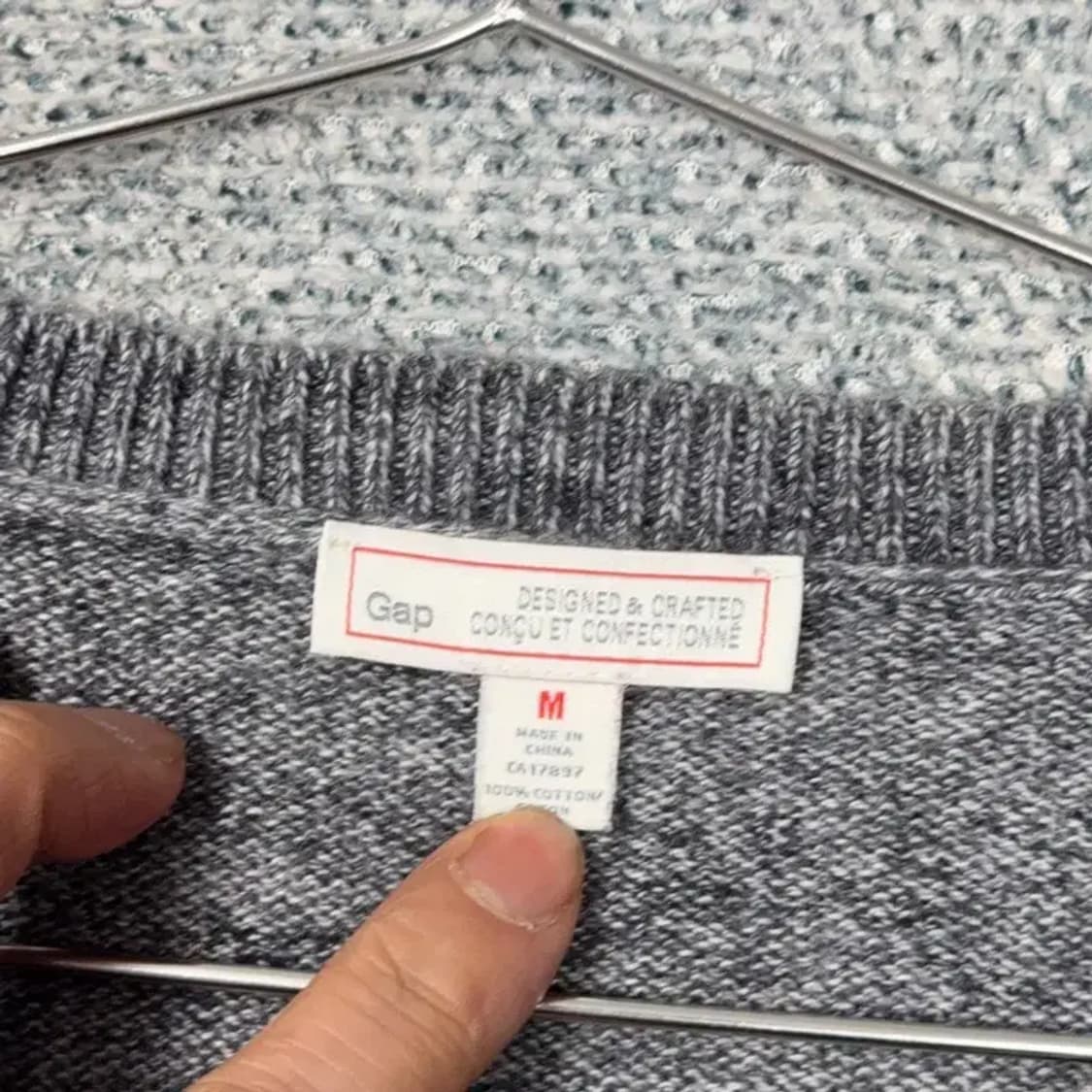 갭 스트라이프 그레이 캐주얼 코튼 니트 M 상품이미지6