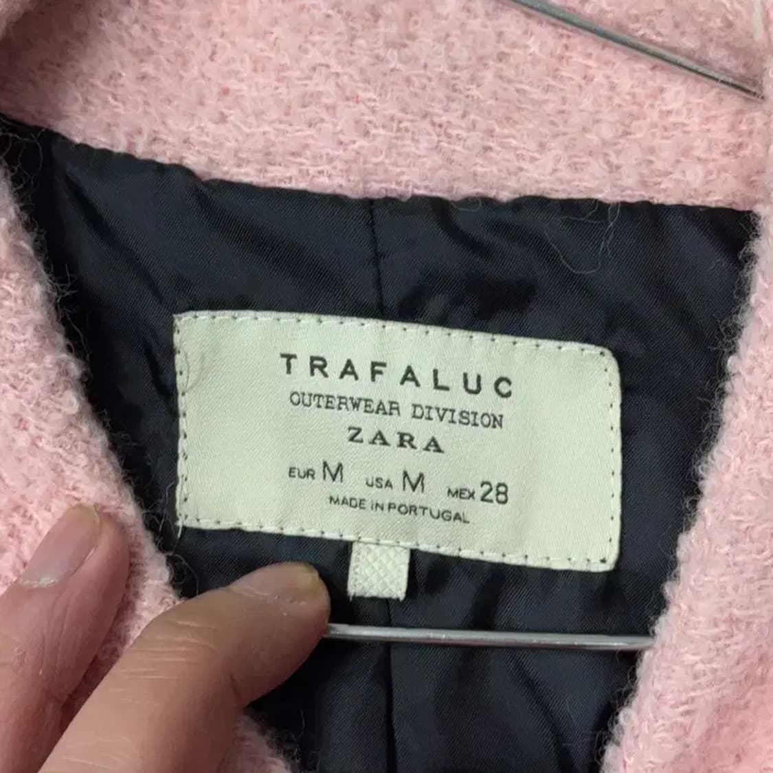 자라 라이트 핑크 울 아크릴 자켓 M 상품이미지3