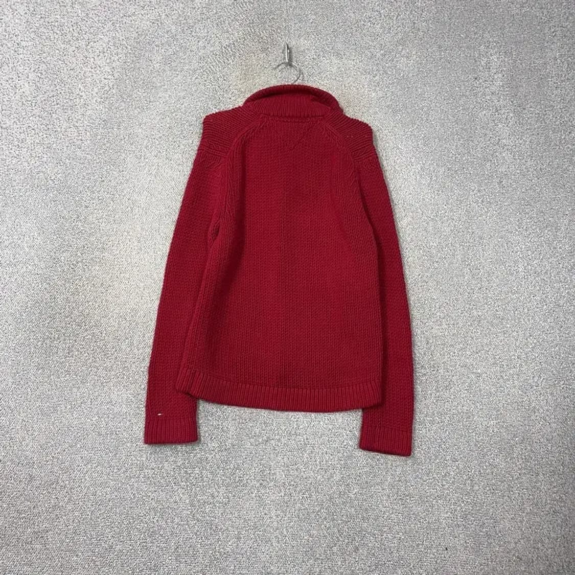 타미힐피거 레드 빈티지 사이드 반집업 니트 M 상품이미지2