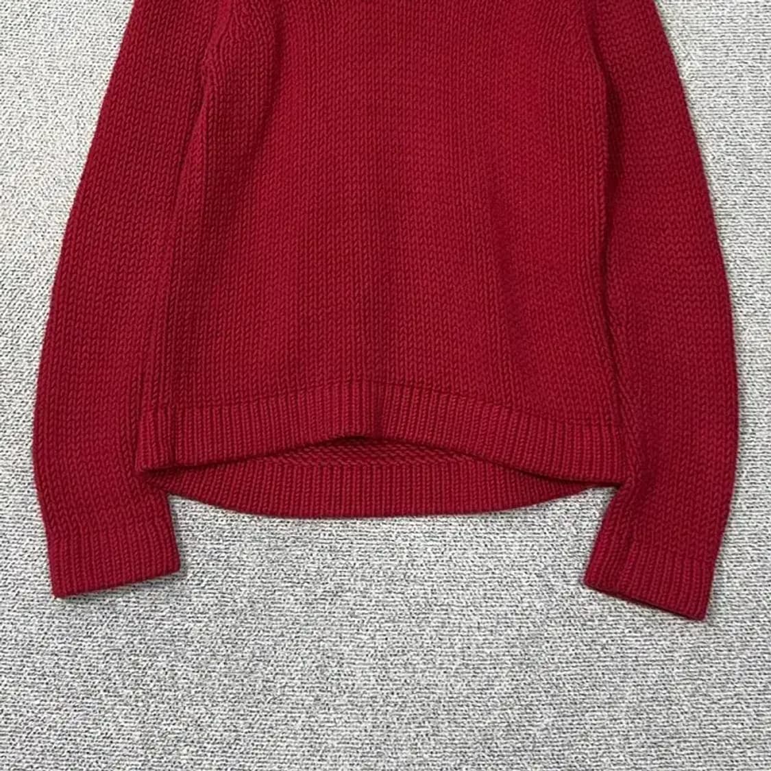 타미힐피거 레드 빈티지 사이드 반집업 니트 M 상품이미지4