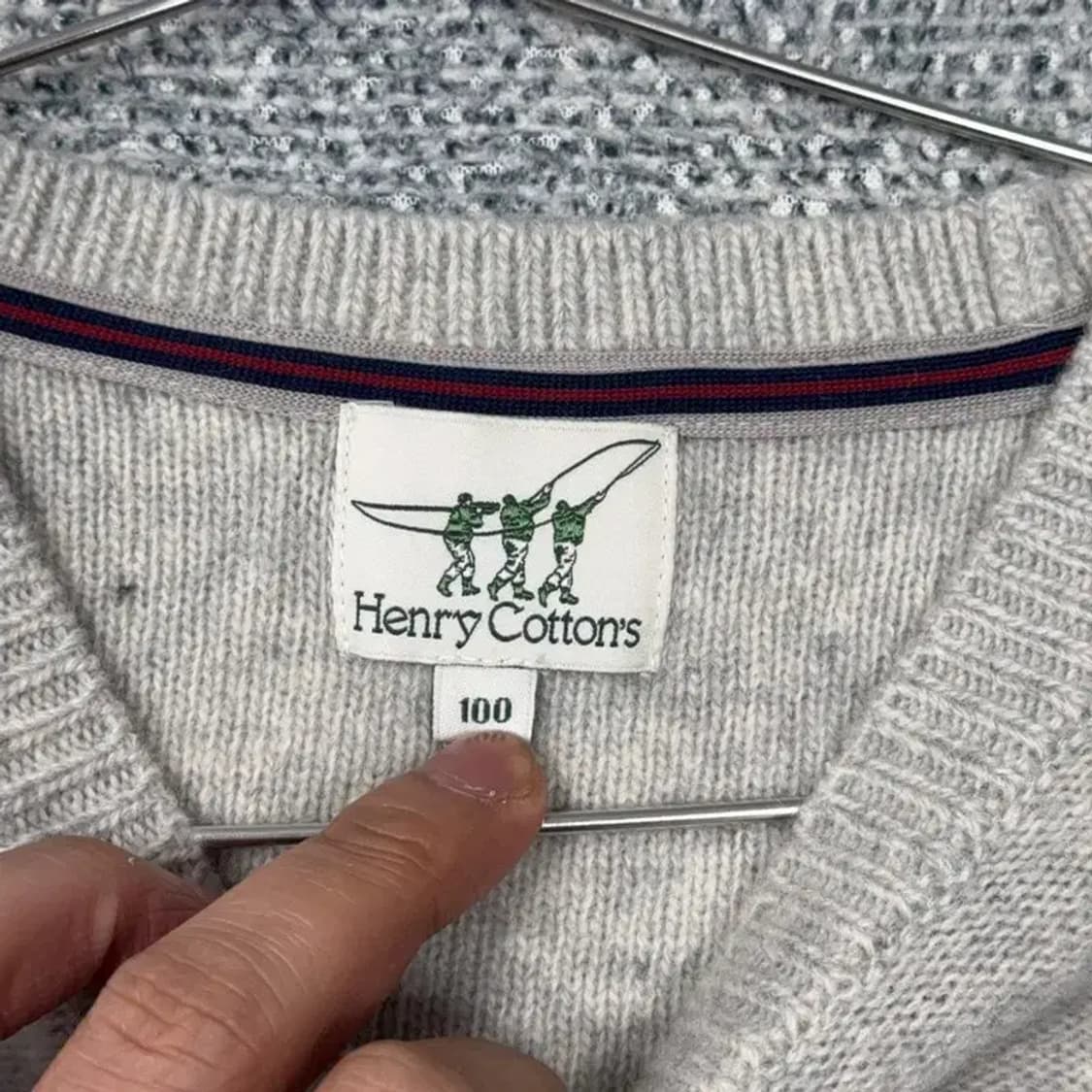 헨리코튼 캐주얼 그레이 울 니트 100 상품이미지3