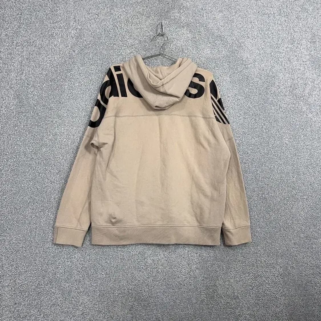 아디다스 베이지 센터 로고 오버핏 후드티 XL 상품이미지2
