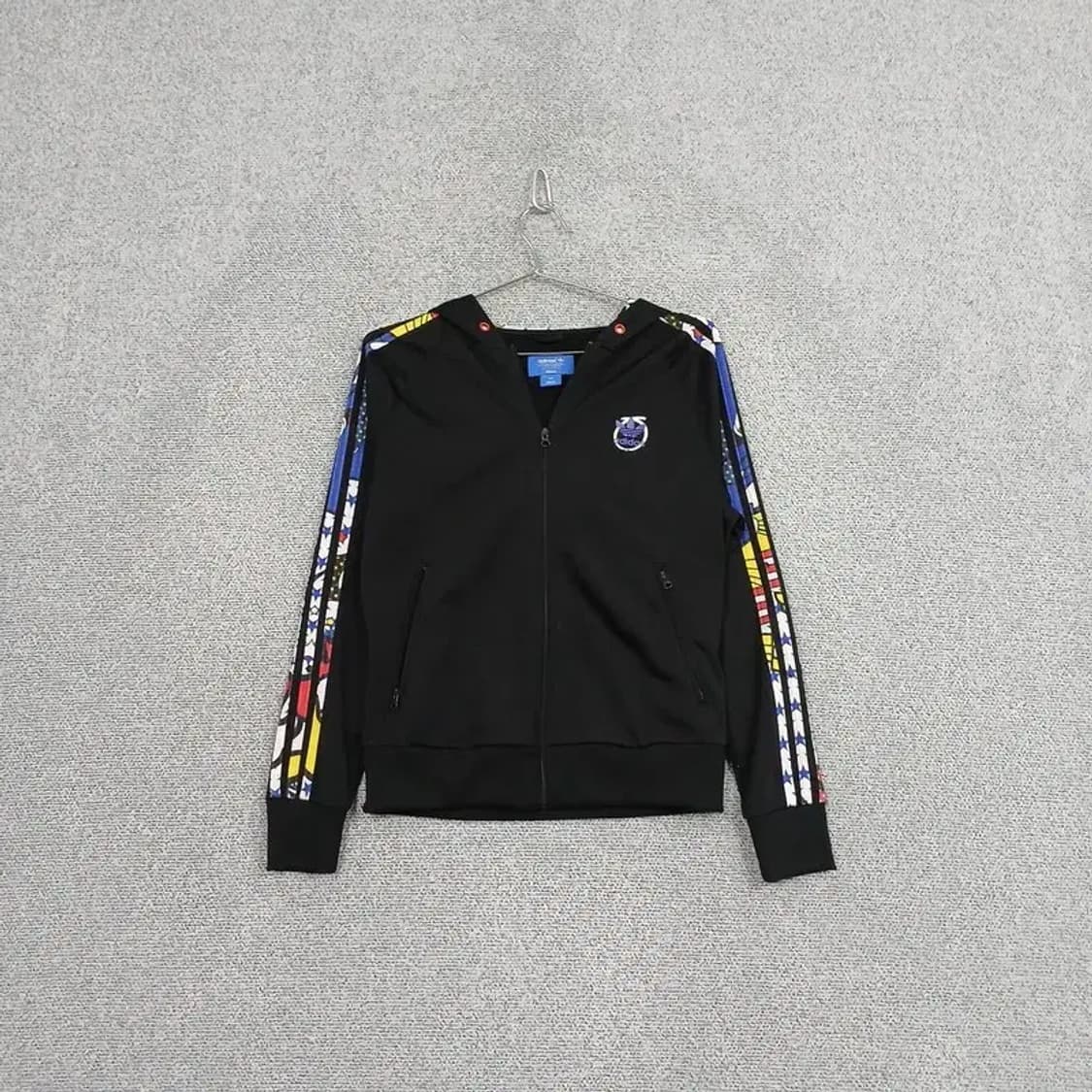 아디다스 빈티지 패턴 삼선 후드집업 100 상품이미지1