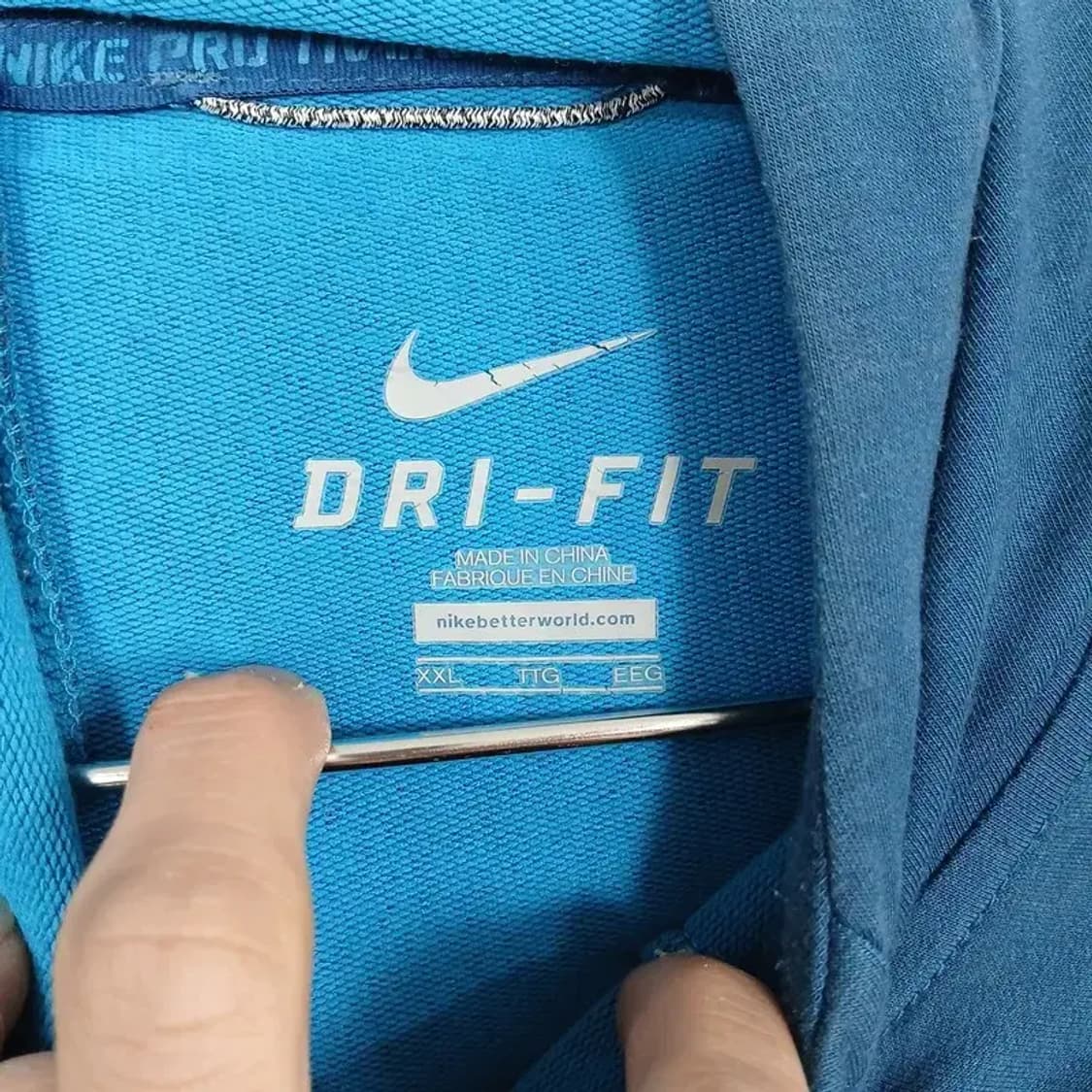 나이키 드라이핏 로고 네이비 기능성 후드집업 XXL 상품이미지3