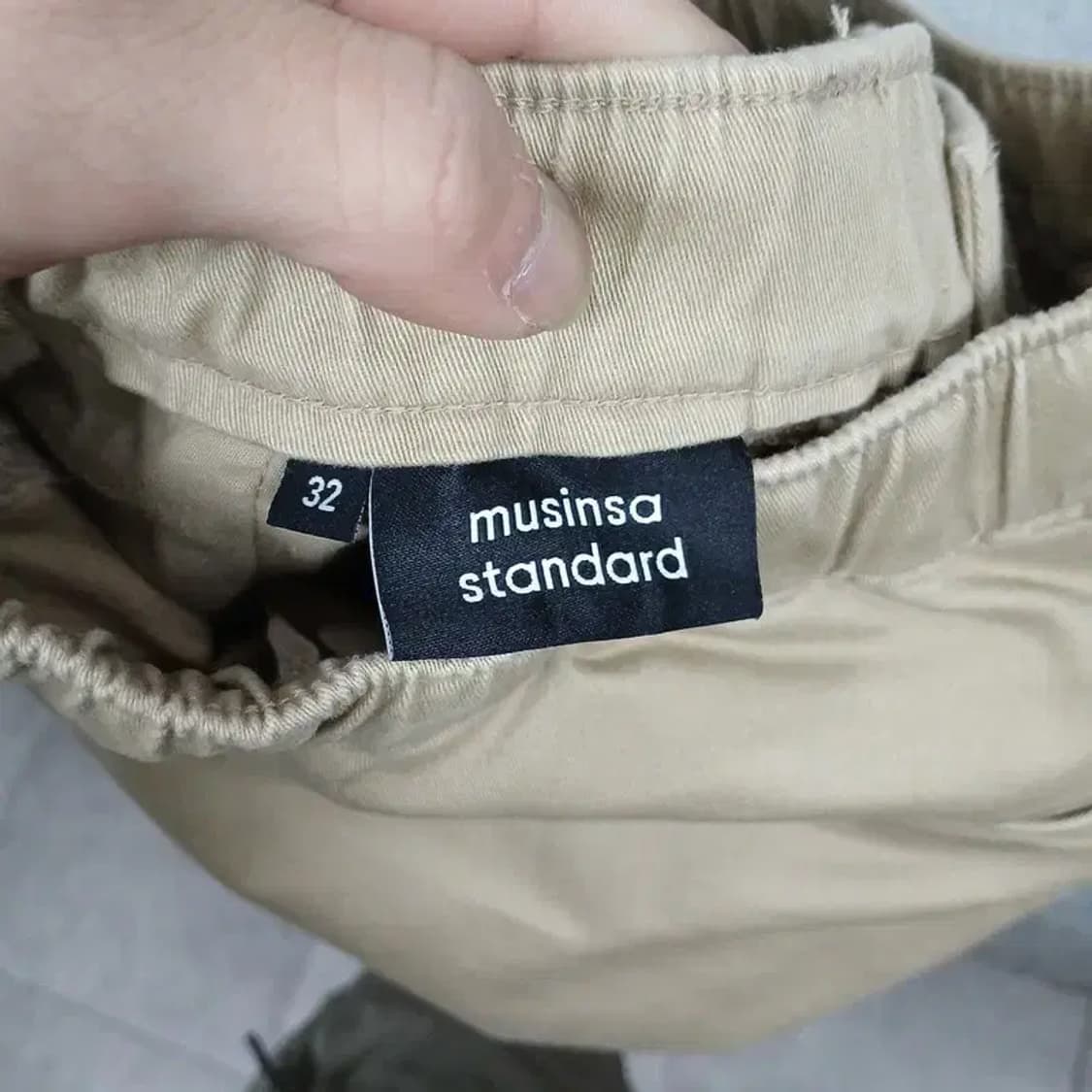 무신사스탠다드 벨티드 베이지 코튼 팬츠 32 상품이미지3