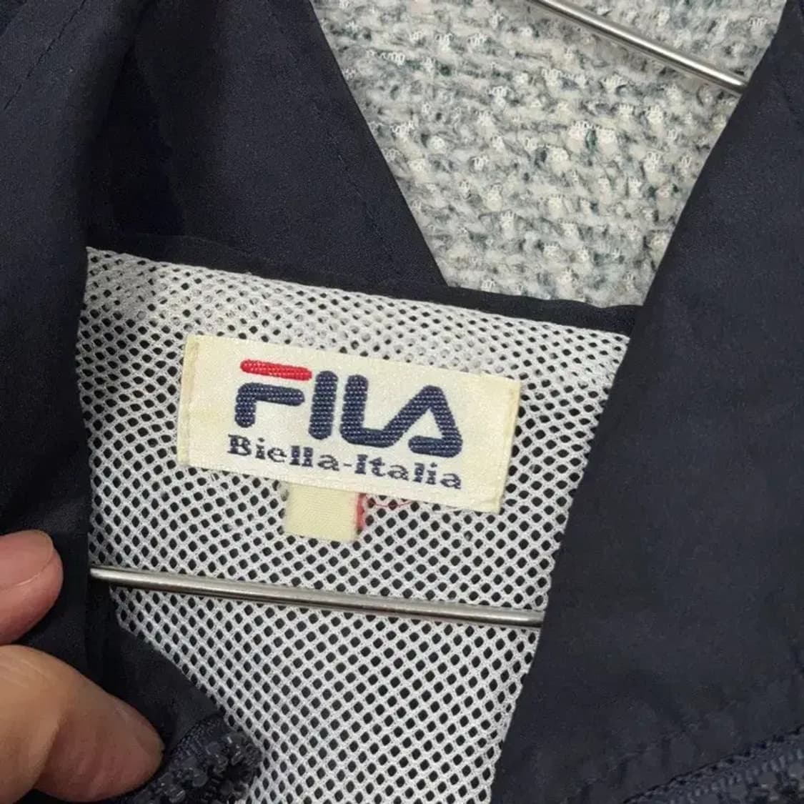 휠라 올드스쿨 빈티지 네이비 바람막이 L 상품이미지4