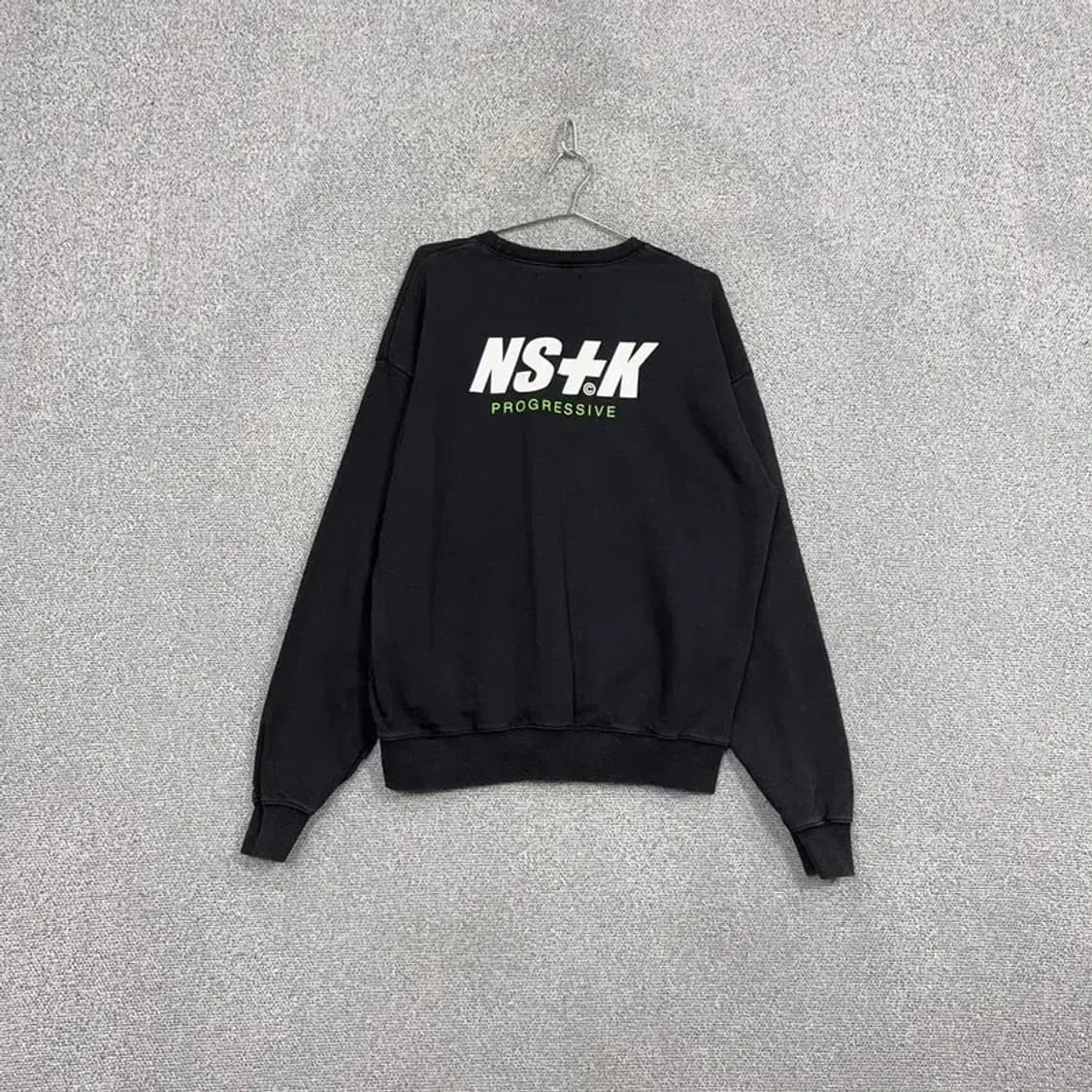 네스티킥 로고 프린팅 블랙 오버핏 맨투맨 L 상품이미지2