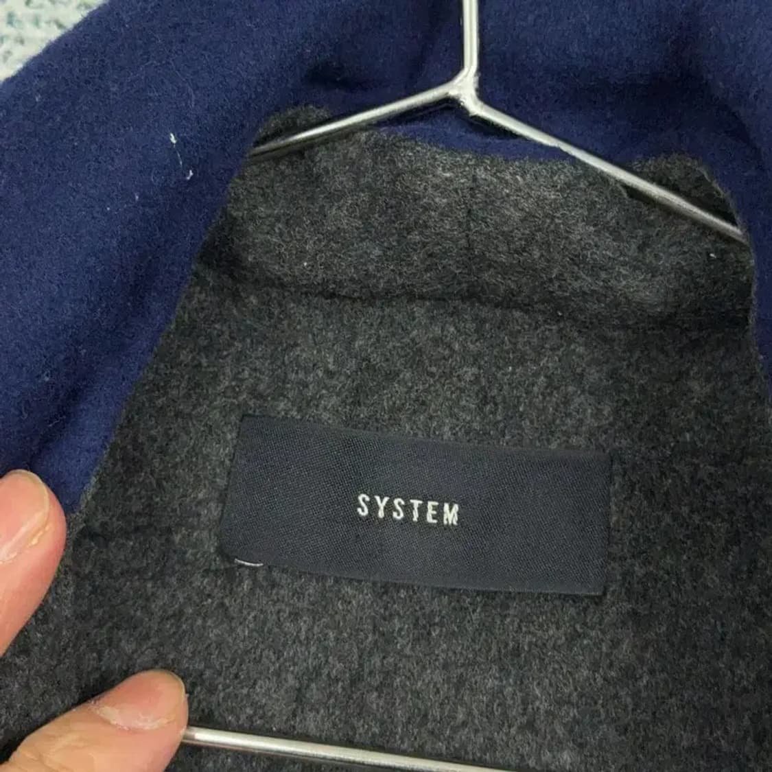 시스템 한섬 여성 울 캐시미어 네이비 코트 82-94-160 상품이미지5