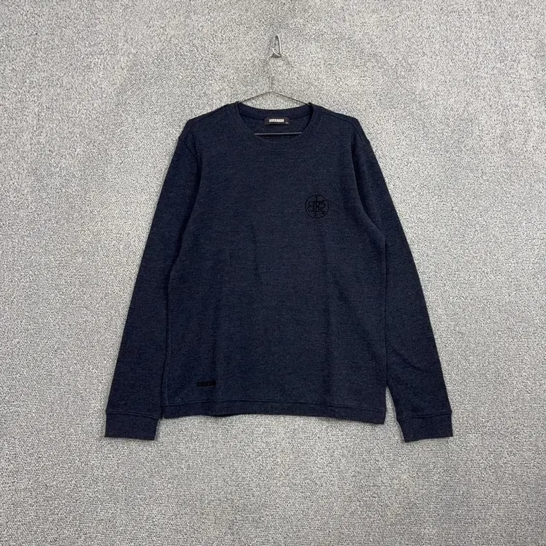 버커루 네이비 로고 와플 맨투맨 XL 상품이미지1