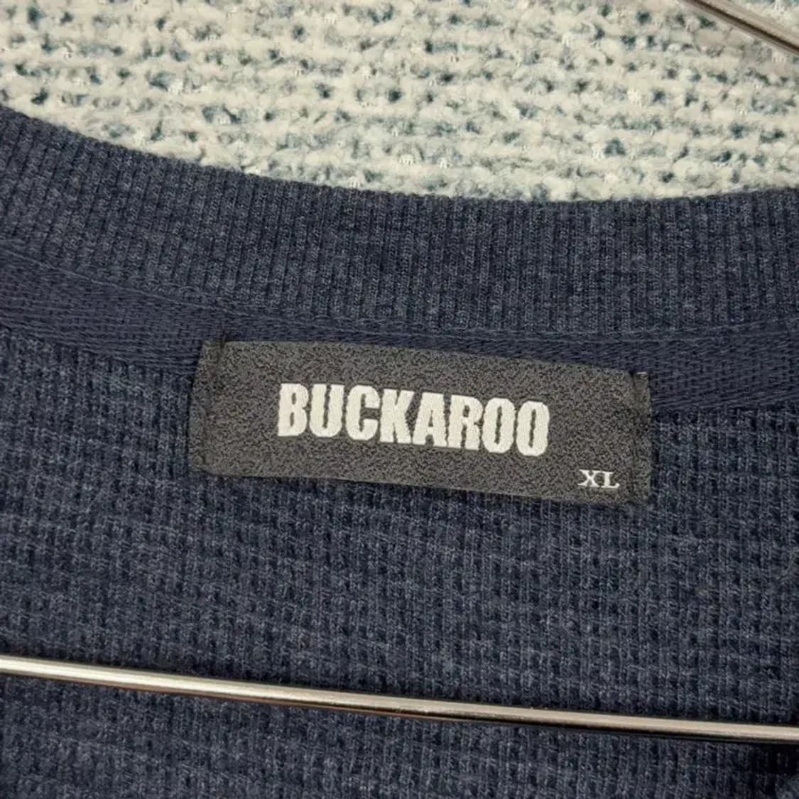 버커루 네이비 로고 와플 맨투맨 XL 상품이미지3