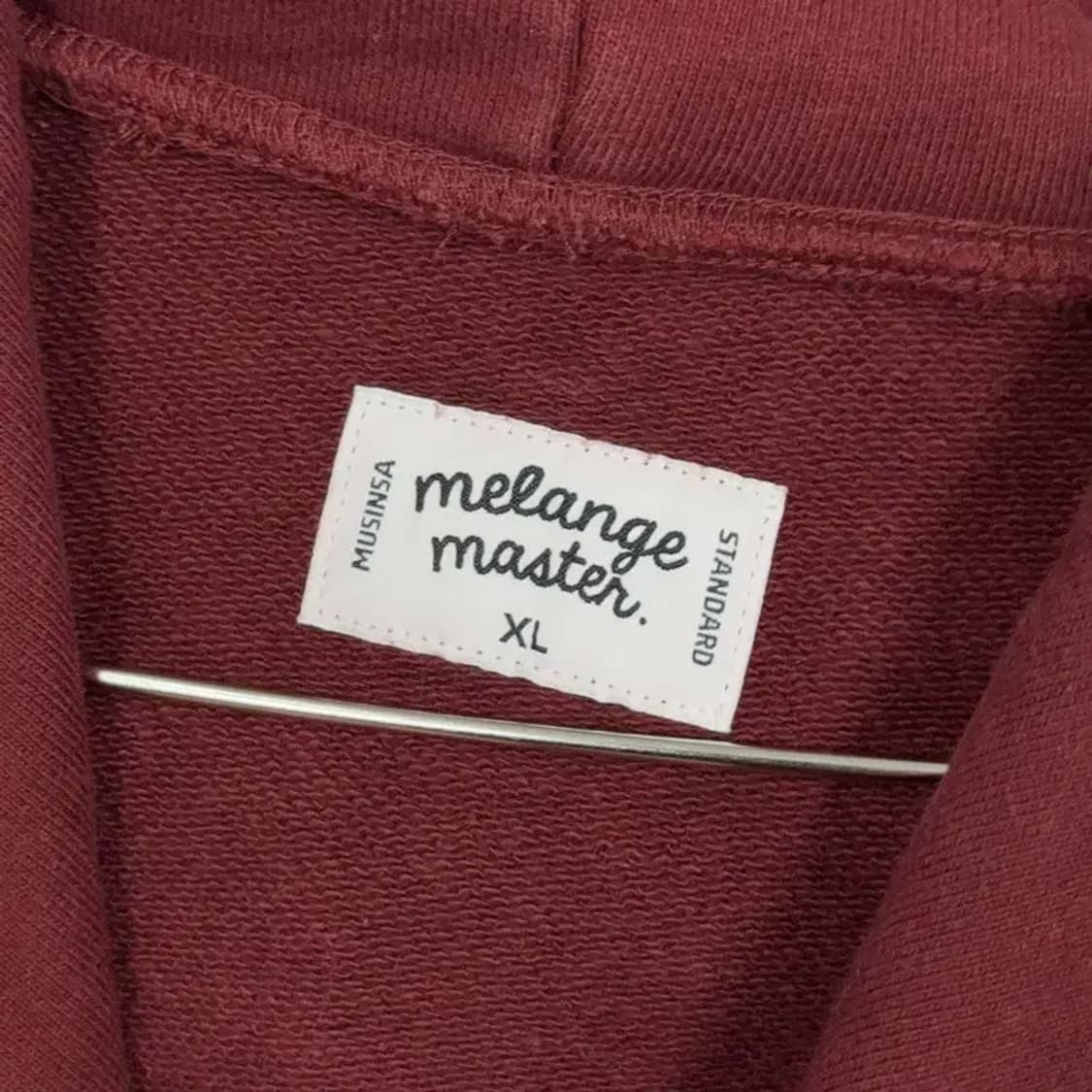 멜란지마스터 버건디 스웻 후드티 XL 상품이미지3