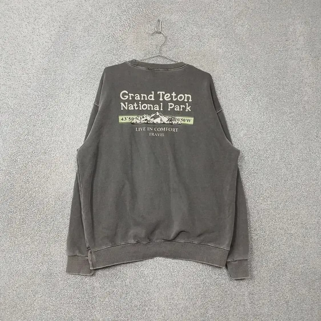 트래블 그레이 피그먼트 빈티지 맨투맨 L 상품이미지2