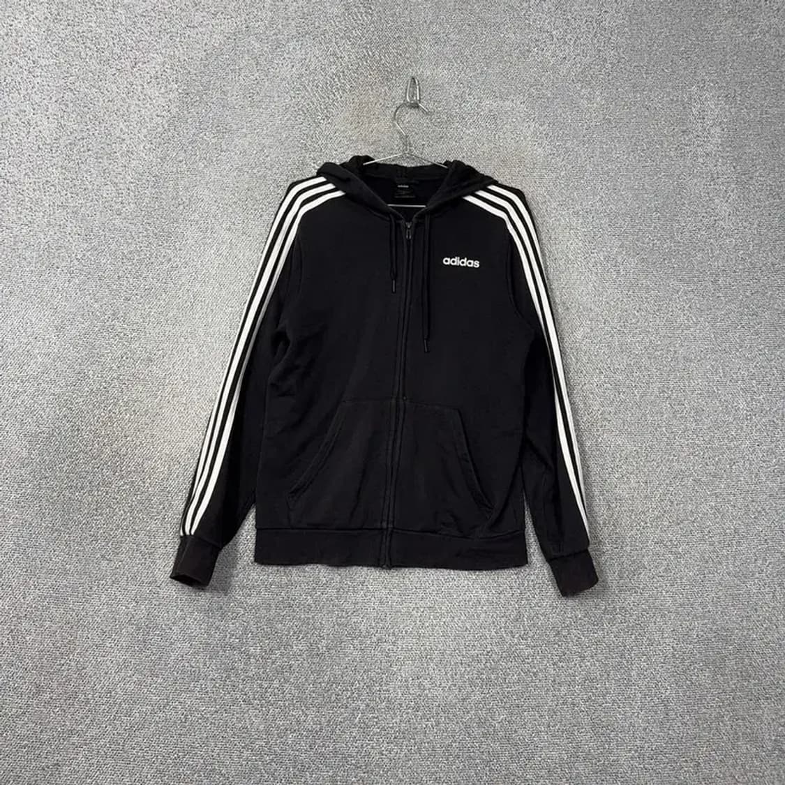 아디다스 로고 삼선 블랙 후드티 L 상품이미지1