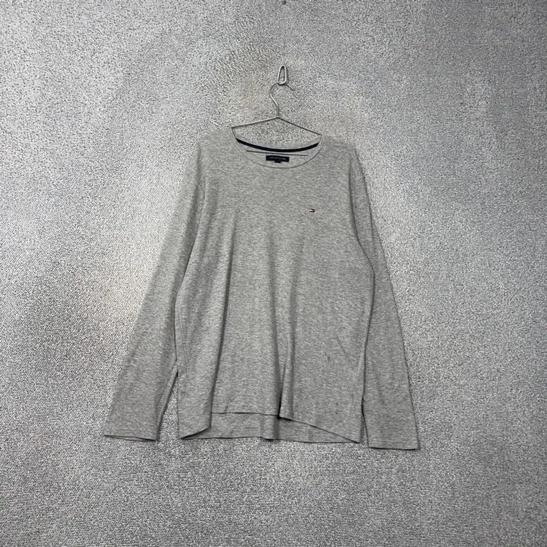 타미힐피거 로고 라이트 그레이 긴팔티 M 상품이미지1