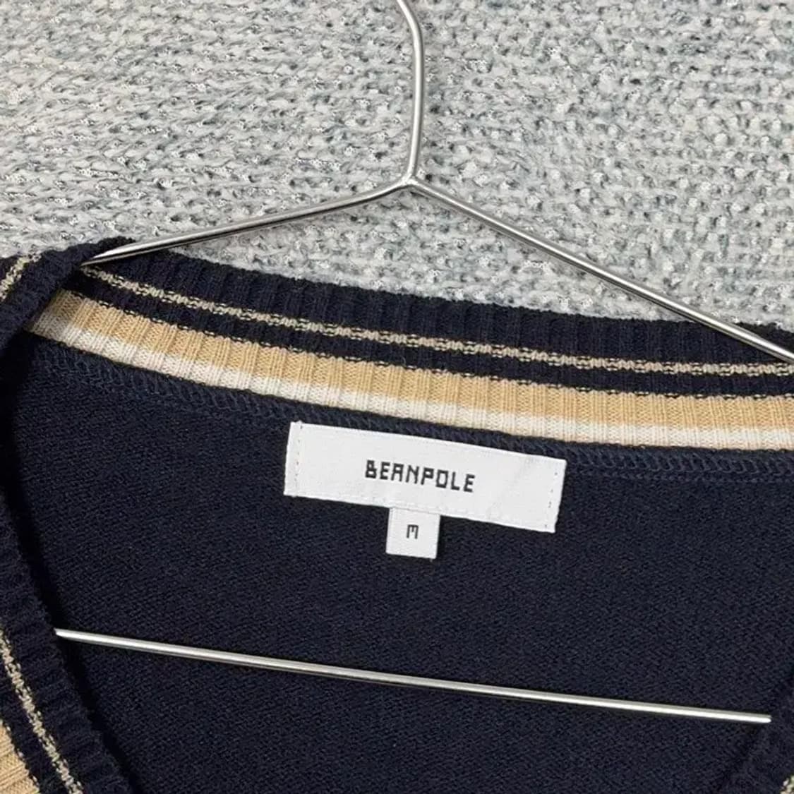 빈폴 남성 브이넥 네이비 울 니트 M 상품이미지3