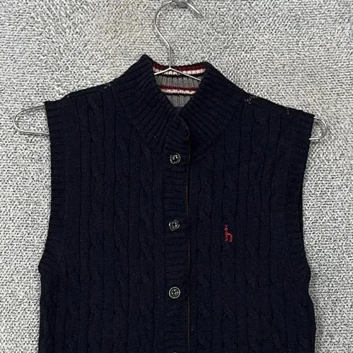 해지스 여성 꽈베기 네이비 니트 조끼 85 상품이미지3