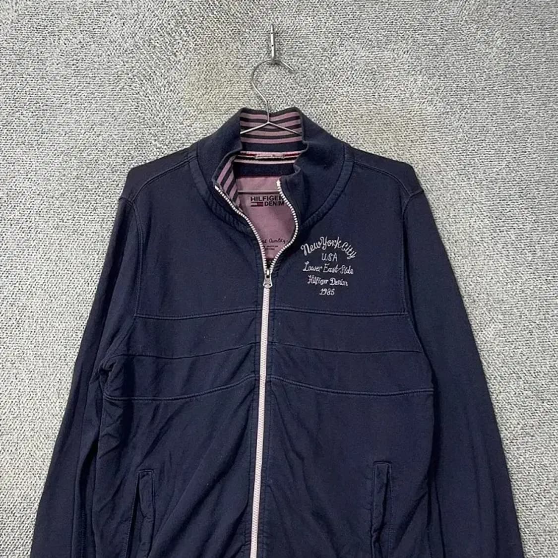 타미힐피거 자수 로고 코튼 네이비 집업 L 상품이미지3