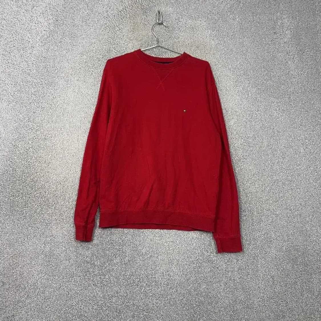 타미힐피거 스몰 로고 레드 맨투맨 M 상품이미지1