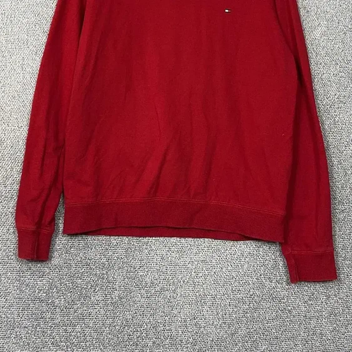 타미힐피거 스몰 로고 레드 맨투맨 M 상품이미지4