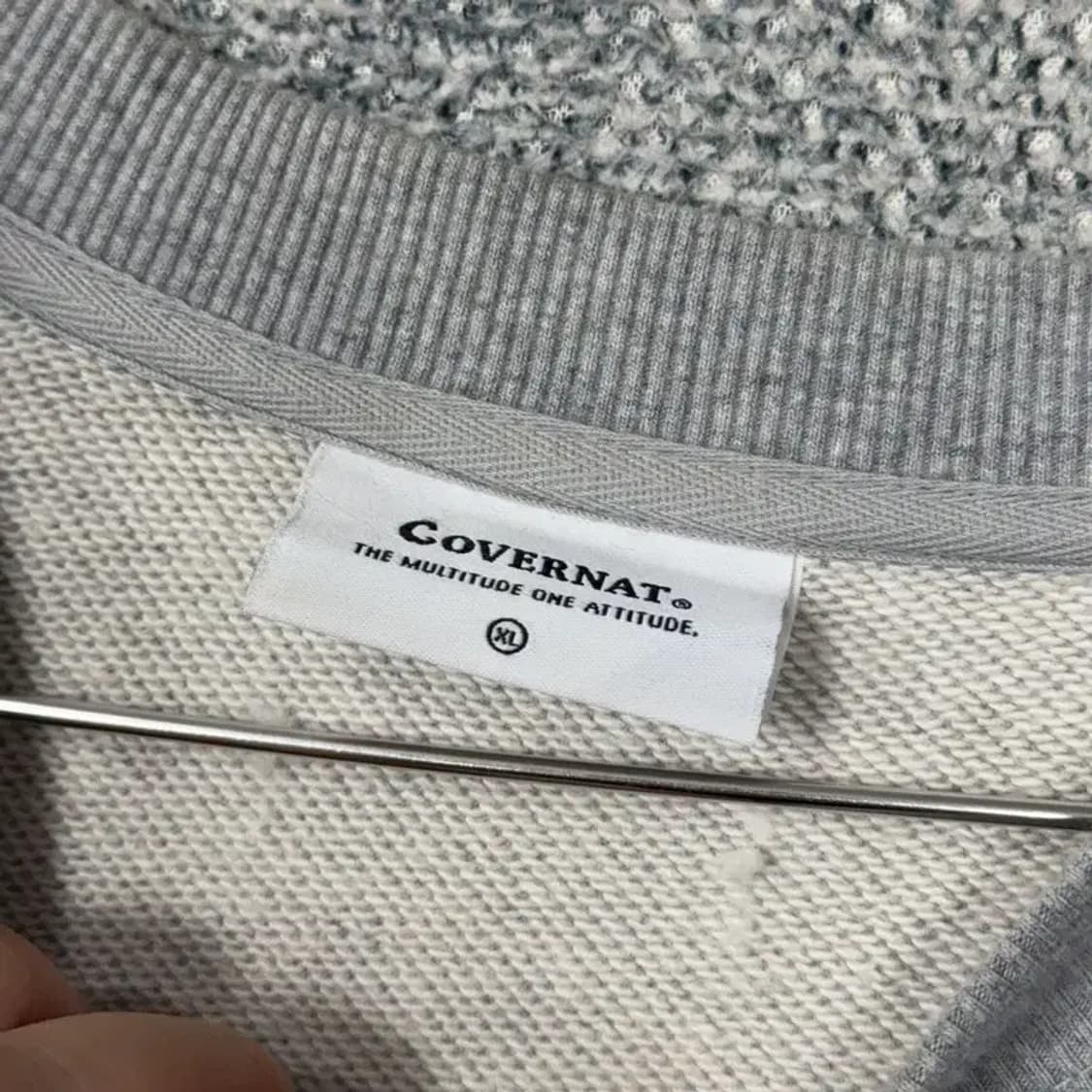 커버낫 로고 프린팅 라이트 그레이 맨투맨 XL 상품이미지3