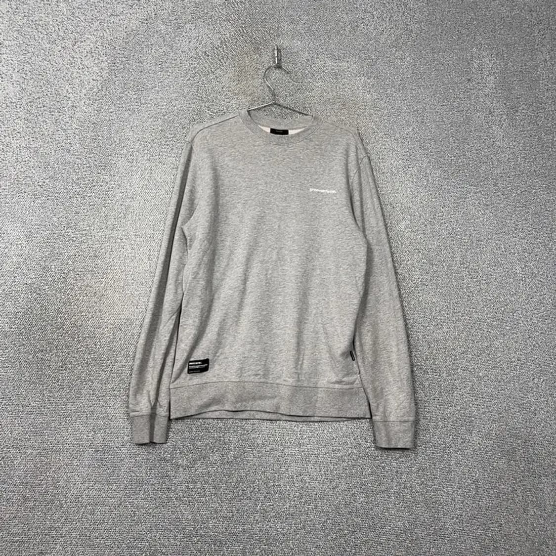 그루브라임 백로고 프린팅 라이트 그레이 맨투맨 M 상품이미지1