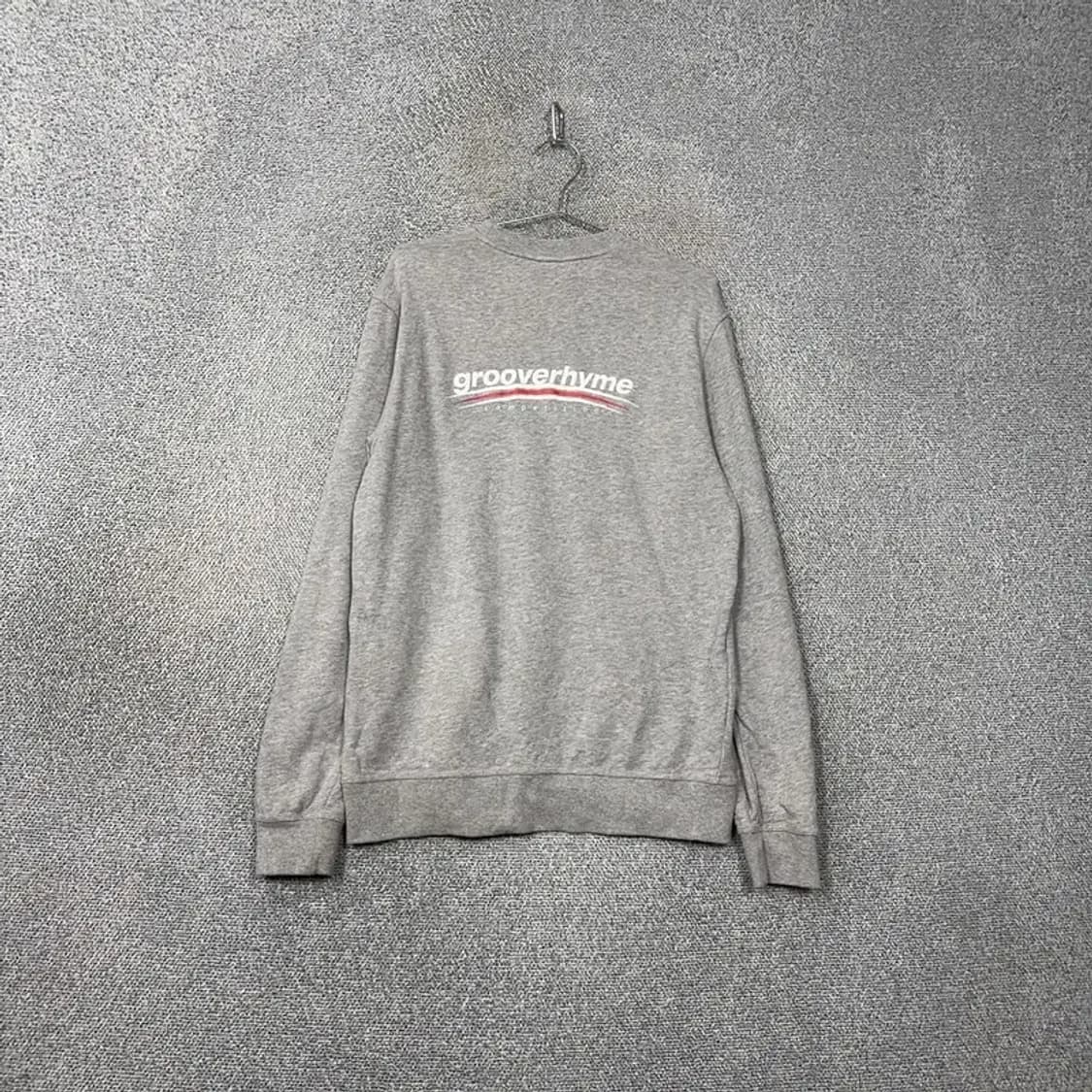 그루브라임 백로고 프린팅 라이트 그레이 맨투맨 M 상품이미지2