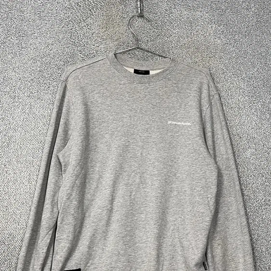 그루브라임 백로고 프린팅 라이트 그레이 맨투맨 M 상품이미지3