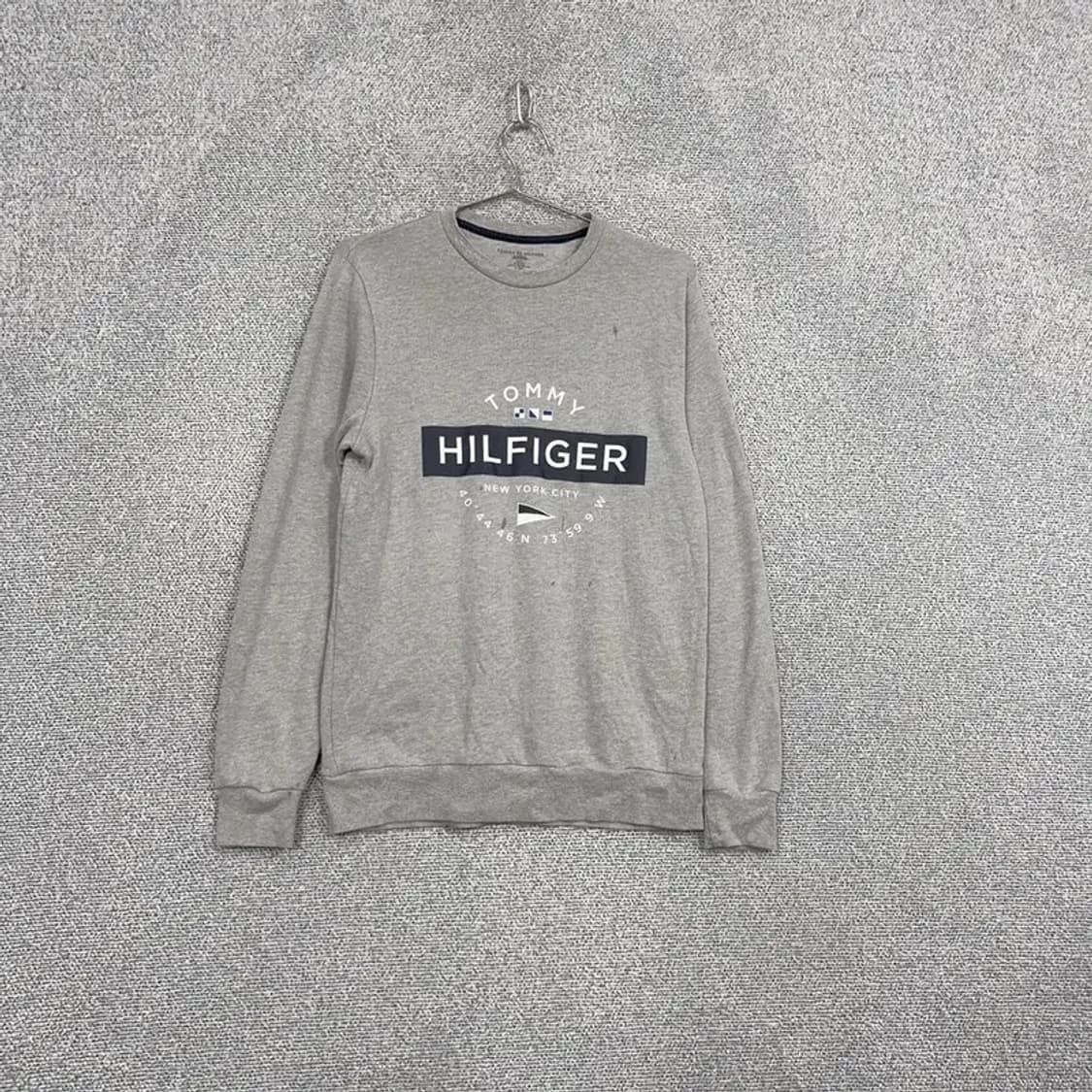 타미힐피거 프린팅 라이트 그레이 맨투맨 S 상품이미지1