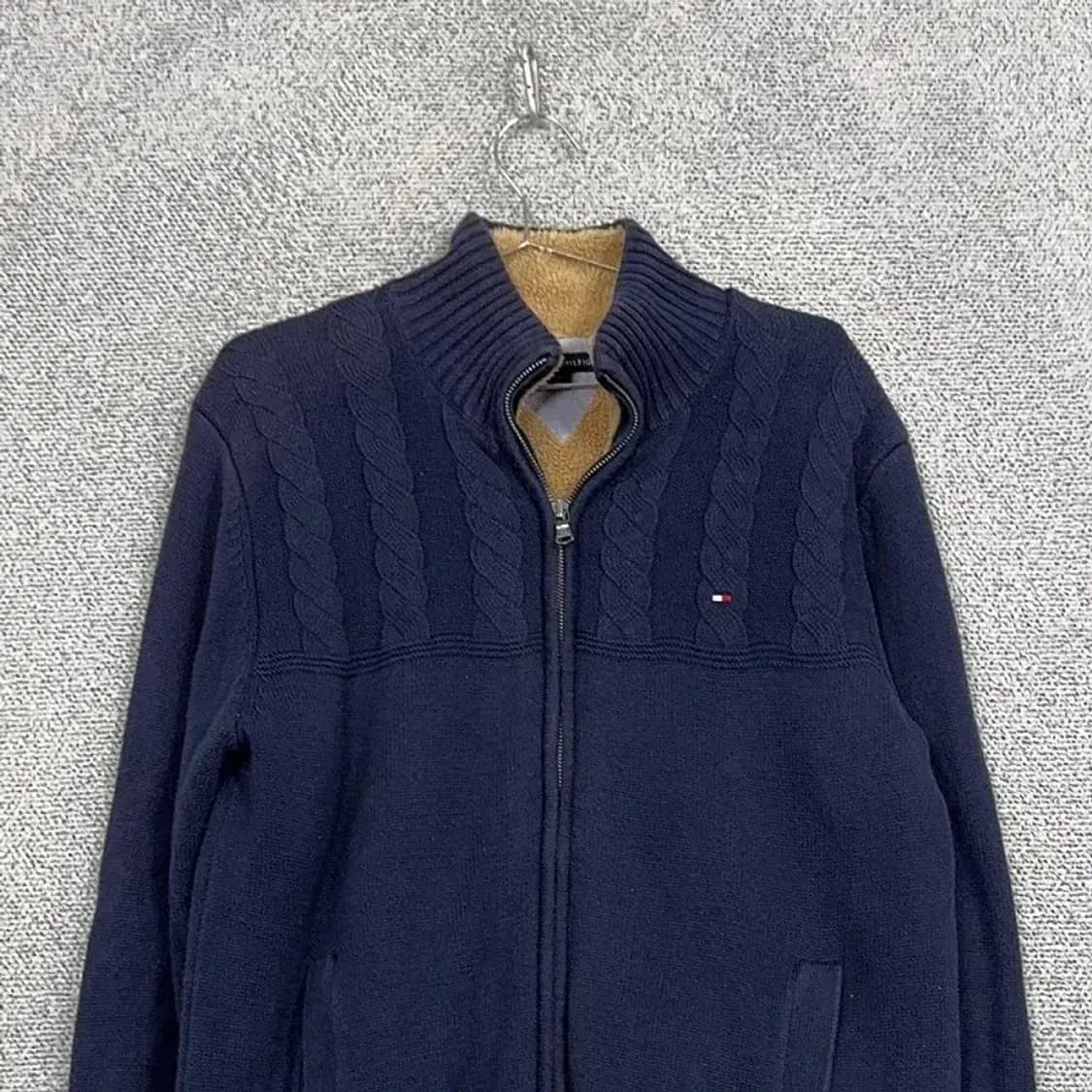 타미힐피거 내피 양털 네이비 집업 가디건 M 상품이미지3