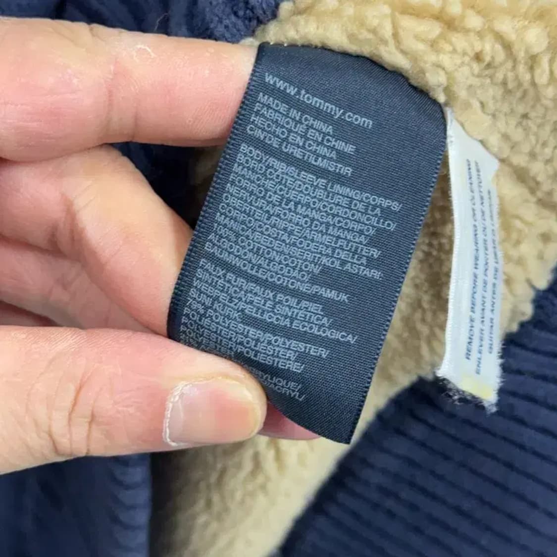 타미힐피거 내피 양털 네이비 집업 가디건 M 상품이미지6