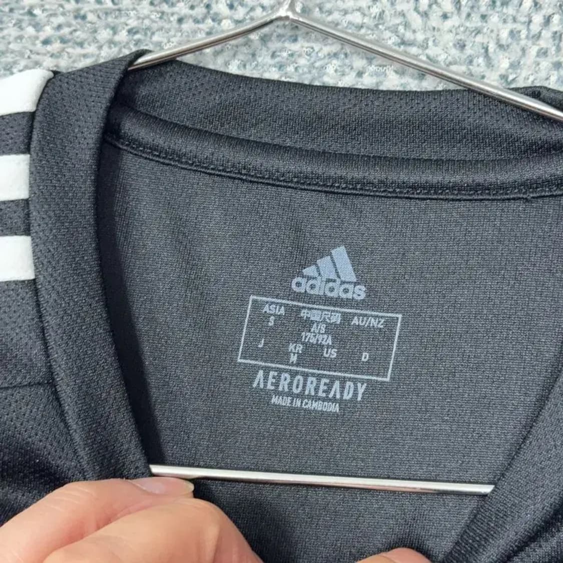 아디다스 기능성 블랙 삼선 긴팔티 M 상품이미지3