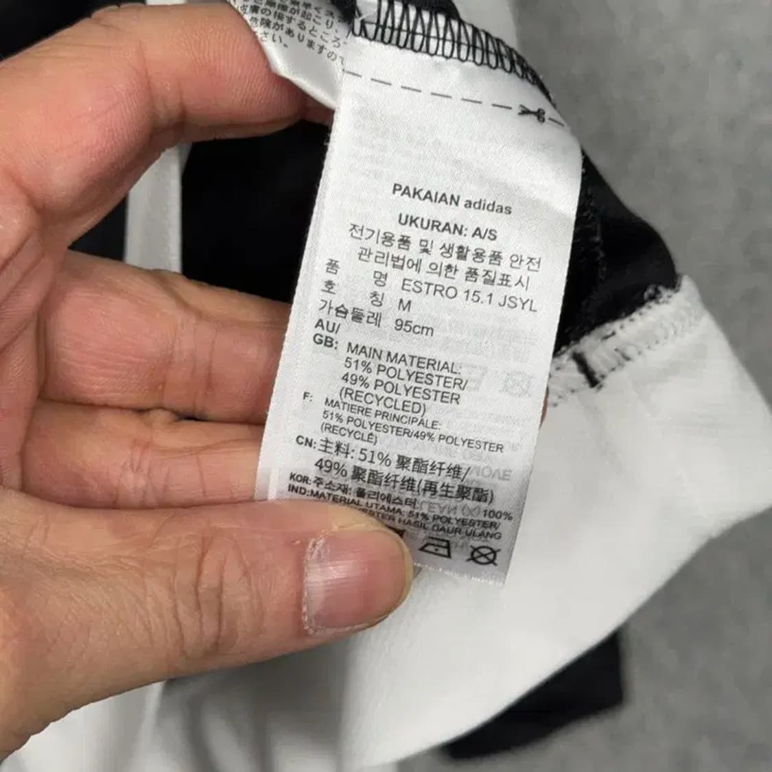 아디다스 기능성 블랙 삼선 긴팔티 M 상품이미지4