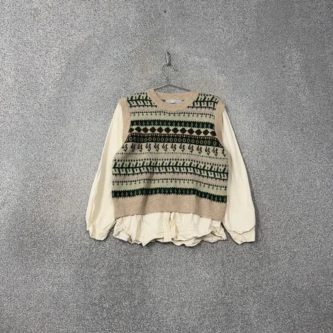 에잇세컨즈 페어아일 레이어드 니트 베스트 F 상품이미지1