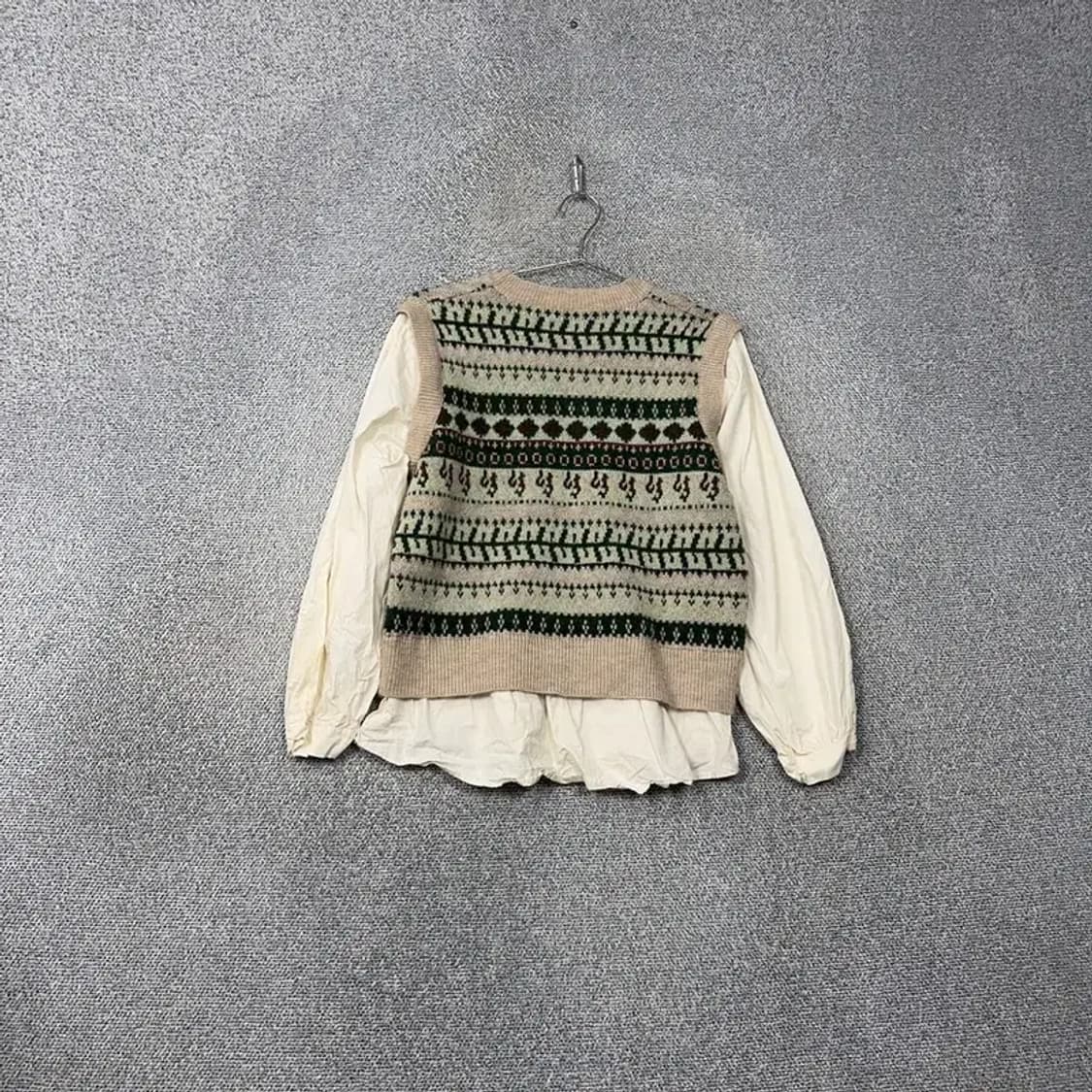 에잇세컨즈 페어아일 레이어드 니트 베스트 F 상품이미지2