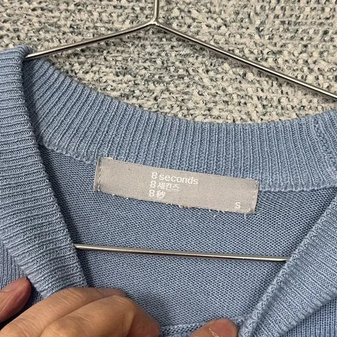 에잇세컨즈 여성 라이트 블루 니트 S 상품이미지3