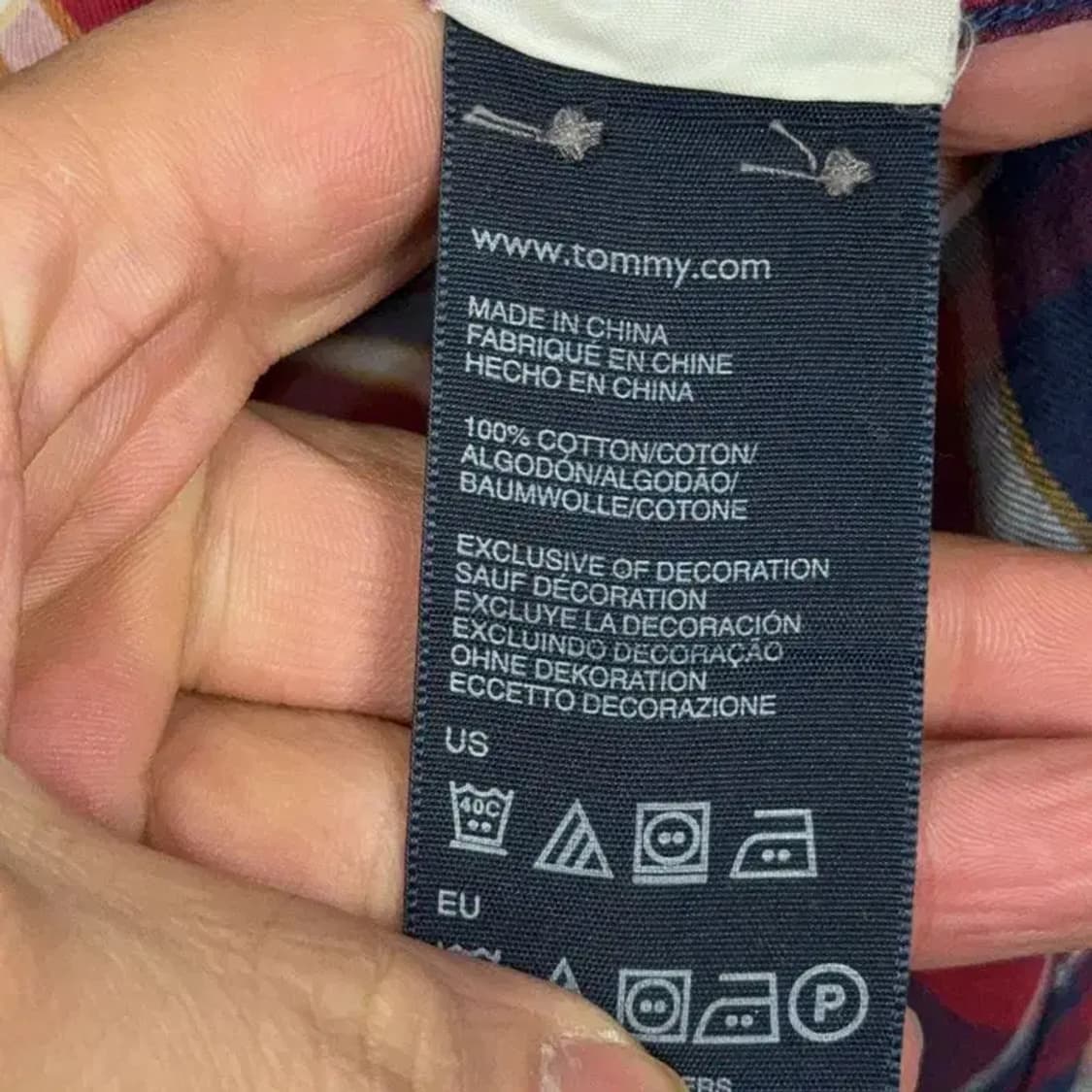 타미힐피거 캐주얼 체크 레드 셔츠 XS 상품이미지4