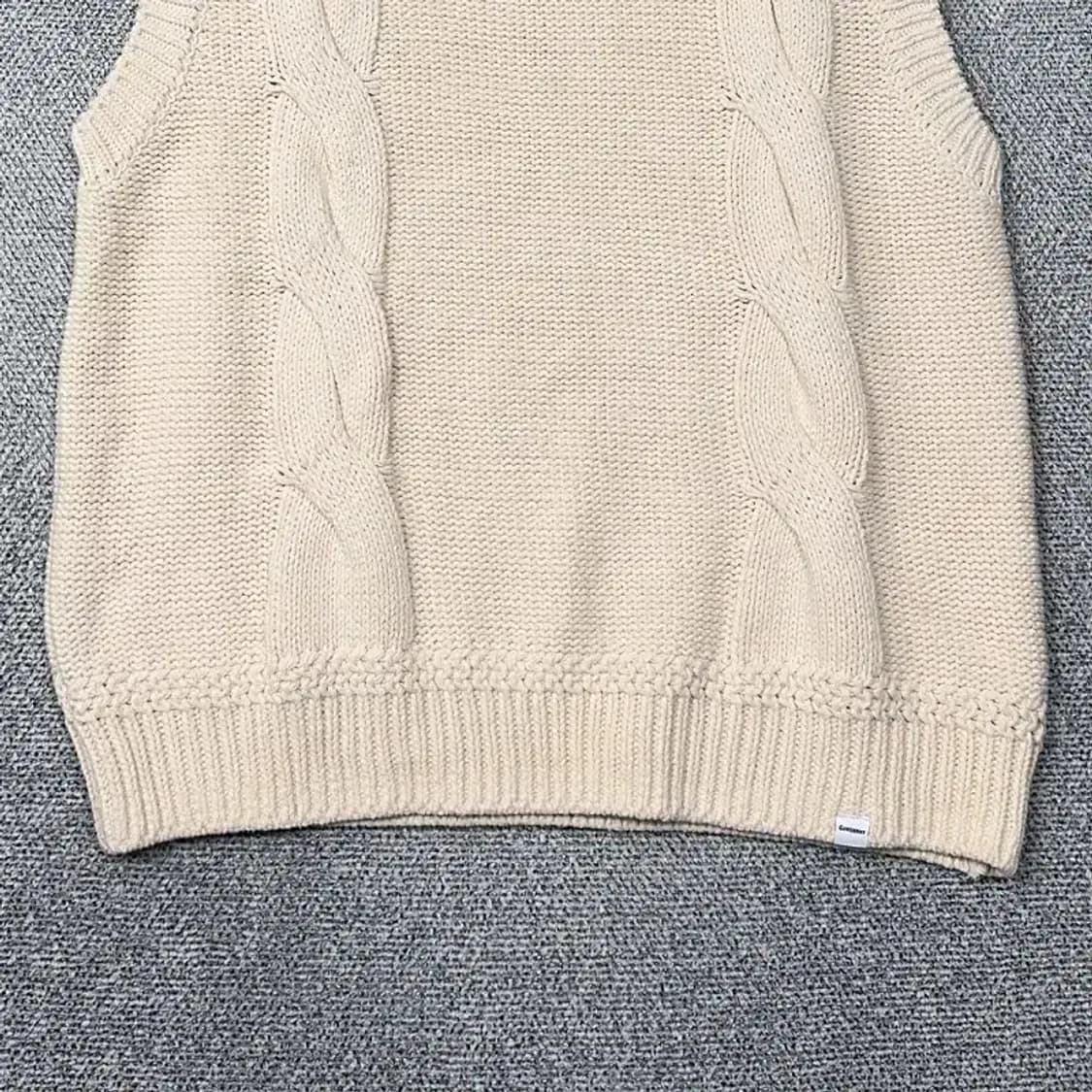 커버낫 캐주얼 크림 니트 조끼 M 상품이미지4