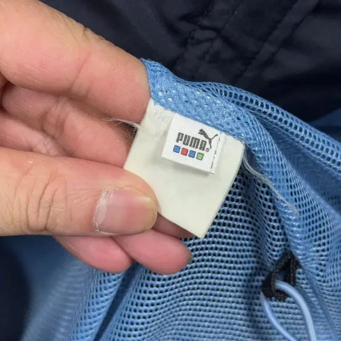 푸마 빈티지 민트 로고 네이비 바람막이 L 상품이미지5
