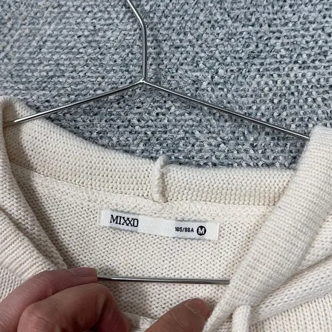 미쏘 여성 크림 니트 후드티 M 상품이미지3