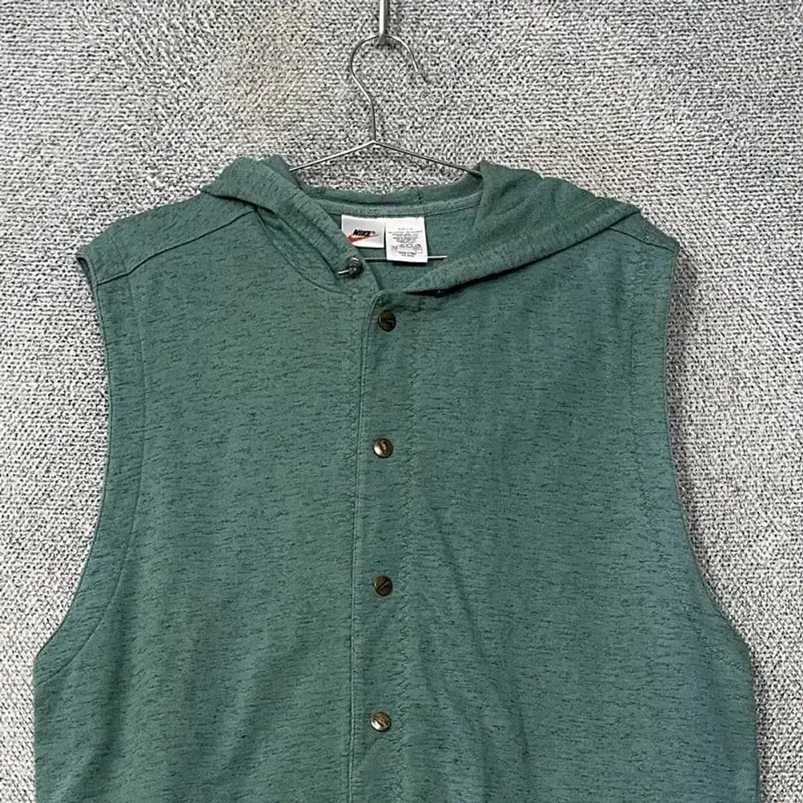 나이키 청록 빈티지 버튼 민소매 후드 M 상품이미지3