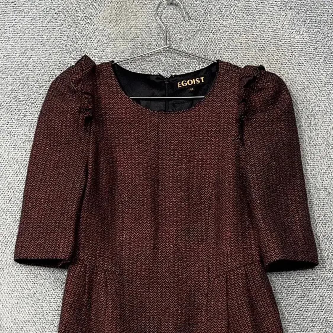 에고이스트 브라운 체크 여성 드레스 원피스 M 상품이미지3