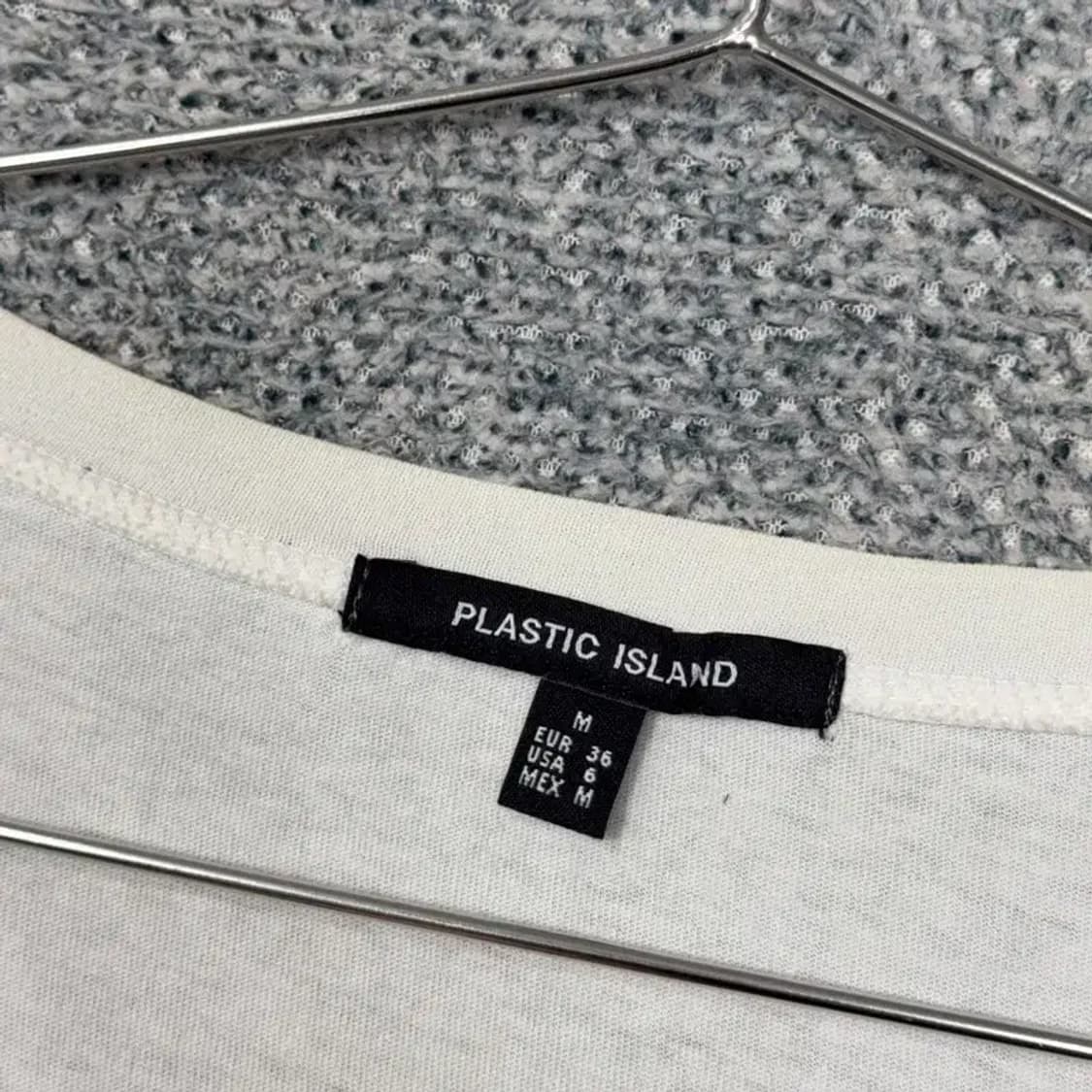 플라스틱아일랜드 프린팅 크림 화이트 반팔티 M 상품이미지3