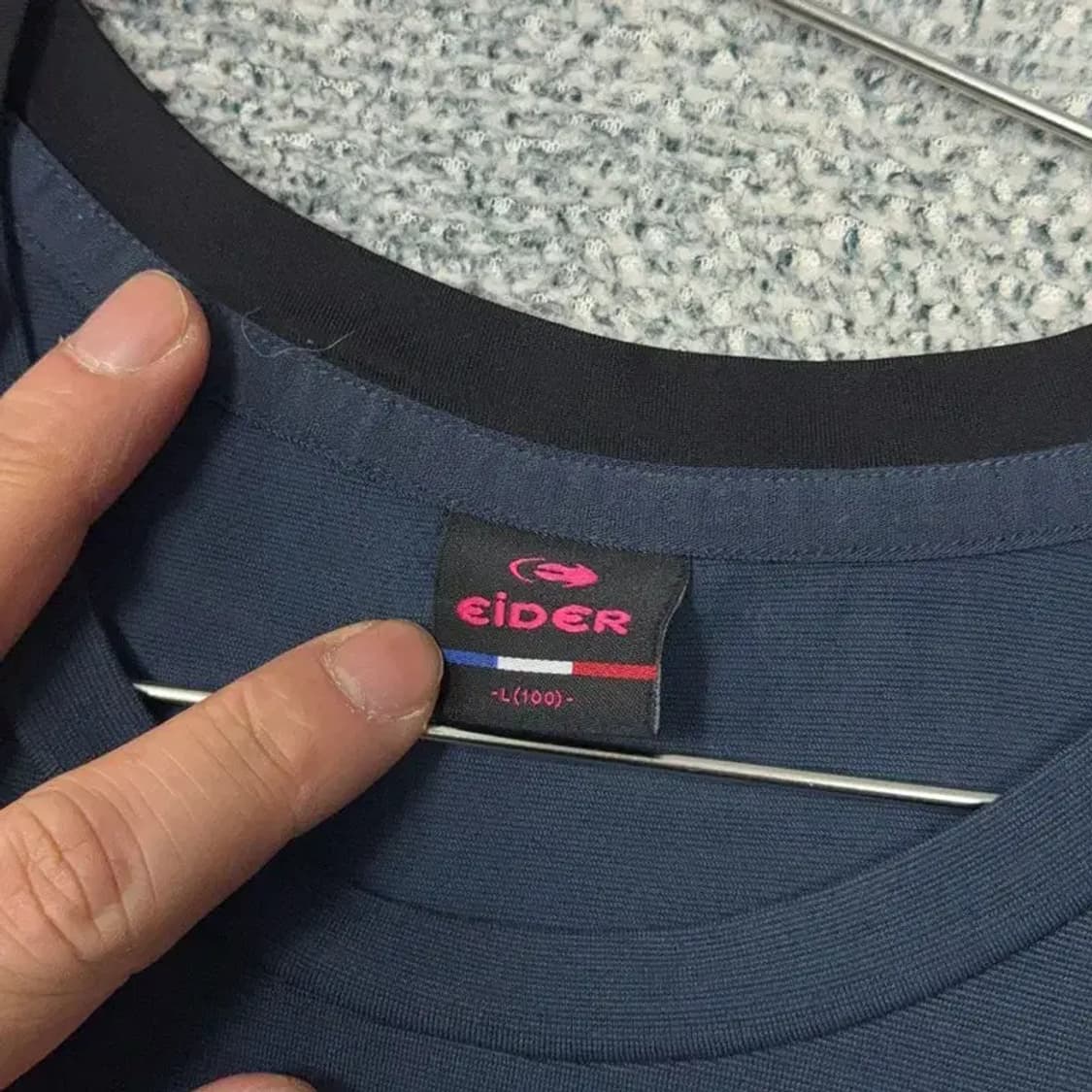 아이더 네이비 로고 기능성 반팔티 100 상품이미지3