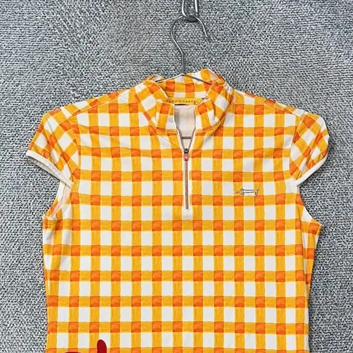 루이까스텔 캐주얼 옐로우 체크 반집업 반팔 90 상품이미지3